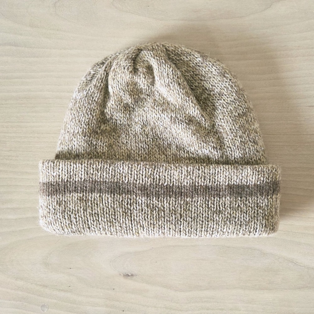 Vtg 90s Eddie Bauer Beanie Hat Made in USA Ragg Wool Lined Insulated Gorpcore